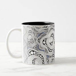 Caneca De Café Em Dois Tons Abstrato monocromático