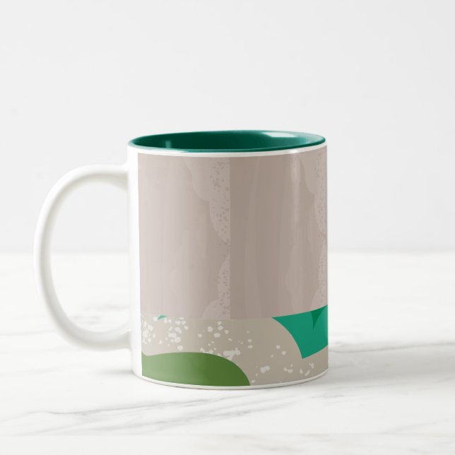 Caneca De Café Em Dois Tons Abstrato natural (Esquerda)