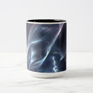 Caneca De Café Em Dois Tons Abstrato Nebula Azul e Púrpura