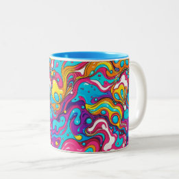 Caneca De Café Em Dois Tons Abstrato padrão design 1202 - Coffee Mug