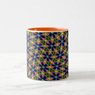 Caneca De Café Em Dois Tons Abstrato Peacock Penas Patterno Mug