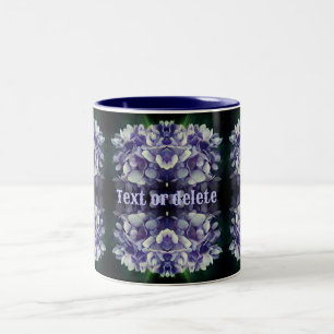 Caneca De Café Em Dois Tons Abstrato Personalizado por Petais Hydrangea Azul