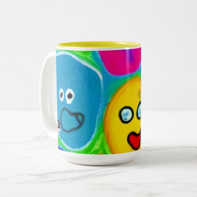 Caneca De Café Em Dois Tons Abstrato Pet Rock (Frente Esquerda)