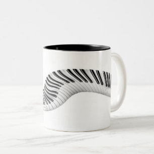 Caneca De Café Em Dois Tons Abstrato Piano Keys Mug