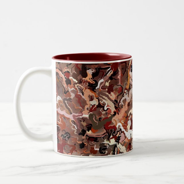 Caneca De Café Em Dois Tons Abstrato Pine Agulha (Esquerda)