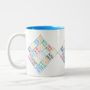 Caneca De Café Em Dois Tons Abstrato PorM_Mug