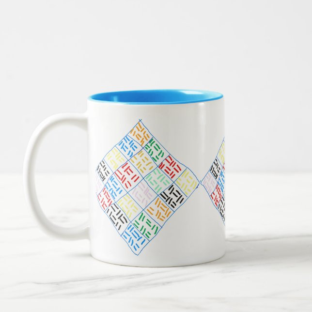 Caneca De Café Em Dois Tons Abstrato PorM_Mug (Esquerda)