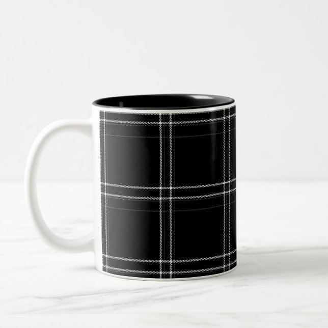 Caneca De Café Em Dois Tons Abstrato Preto e Branco (Esquerda)