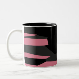 Caneca De Café Em Dois Tons abstrato rosa e preto