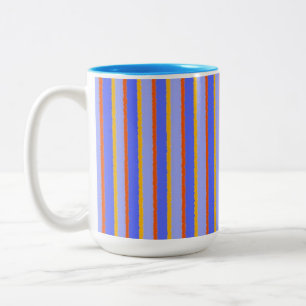 Caneca De Café Em Dois Tons abstrato strips da arte moderna