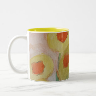 Caneca De Café Em Dois Tons Abstrato Sunflower Mug