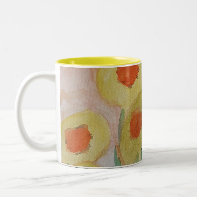 Caneca De Café Em Dois Tons Abstrato Sunflower Mug (Esquerda)