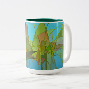 Caneca De Café Em Dois Tons Abstrato Swamp Mug
