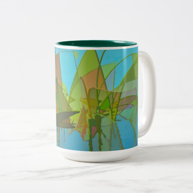 Caneca De Café Em Dois Tons Abstrato Swamp Mug (Frente Esquerda)