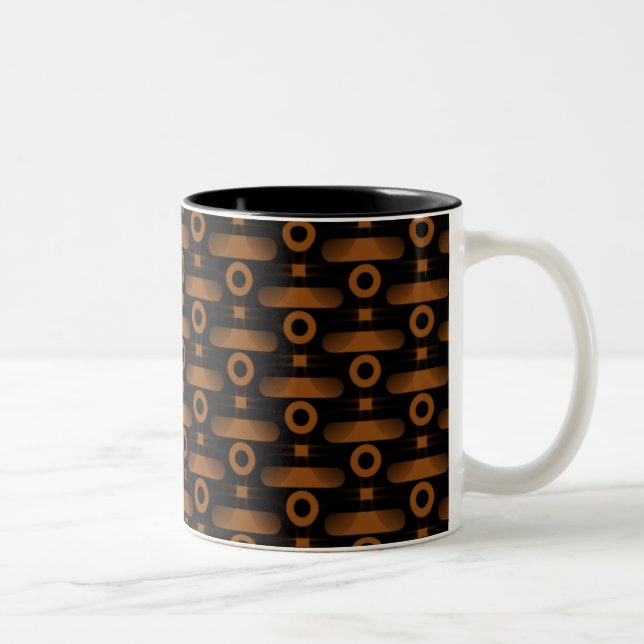 Caneca De Café Em Dois Tons Abstrato Ultramodern Mug, Cobre (Direita)