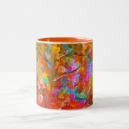 Caneca De Café Em Dois Tons abstrato vibrante