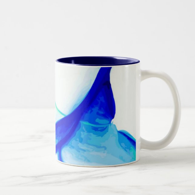 Caneca De Café Em Dois Tons Abstrato Waves Mug (Direita)
