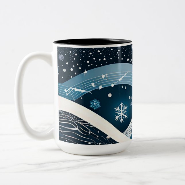 Caneca De Café Em Dois Tons Abstrato Winter Wonderland (Esquerda)