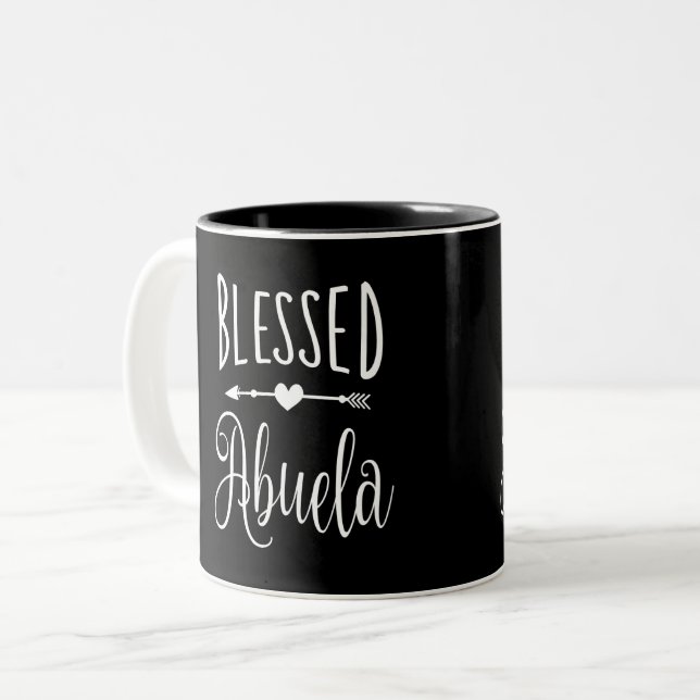Caneca De Café Em Dois Tons Abuela abençoada (Frente Esquerda)