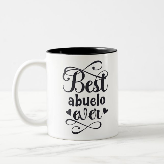 Caneca De Café Em Dois Tons abuelo amigável sabiduria consente felicidad (Esquerda)