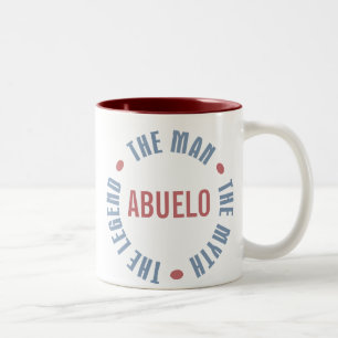Caneca De Café Em Dois Tons Abuelo Man Myth Legend Personalizável