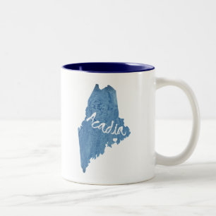 Caneca De Café Em Dois Tons Acadia National Park Wood Grain