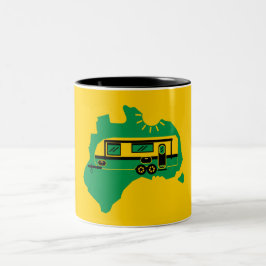 Caneca De Café Em Dois Tons Acampamento Caravan australiano