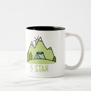 Caneca De Café Em Dois Tons Acampamento de cinco estrelas