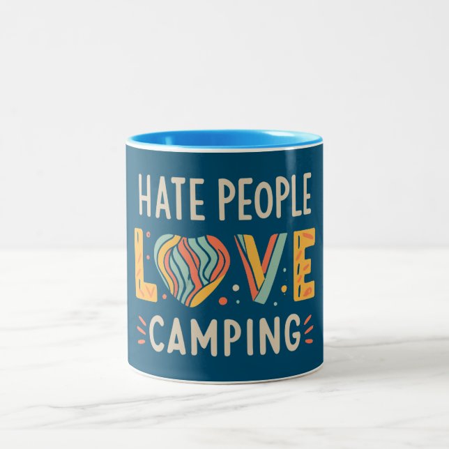 Caneca De Café Em Dois Tons Acampamento de Pessoas de Ódio (Centro)