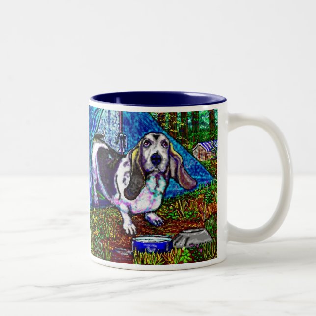 Caneca De Café Em Dois Tons Acampamento do Basset (Direita)