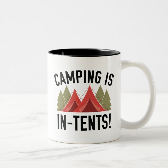 Caneca De Café Em Dois Tons Acampamento Está Em Tendas! (Direita)