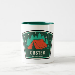 Caneca De Café Em Dois Tons Acampamento Florestal Nacional Custer