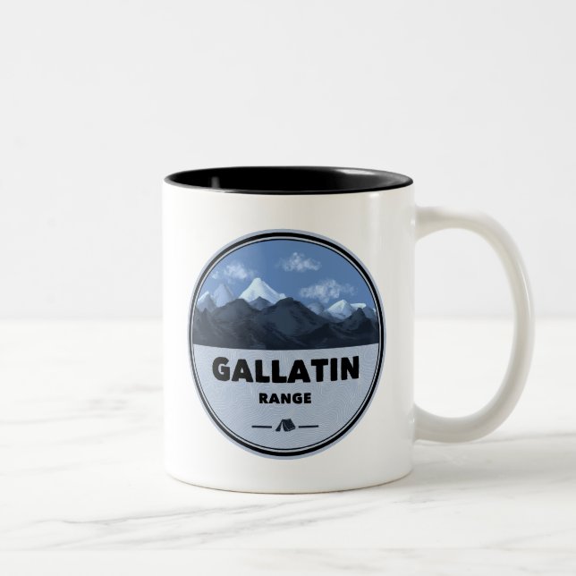 Caneca De Café Em Dois Tons Acampamento Gallatin Range Montana Wyoming (Direita)