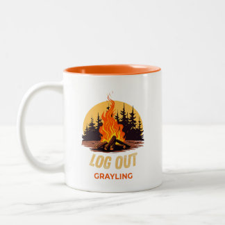 Caneca De Café Em Dois Tons Acampamento Grayling Michigan