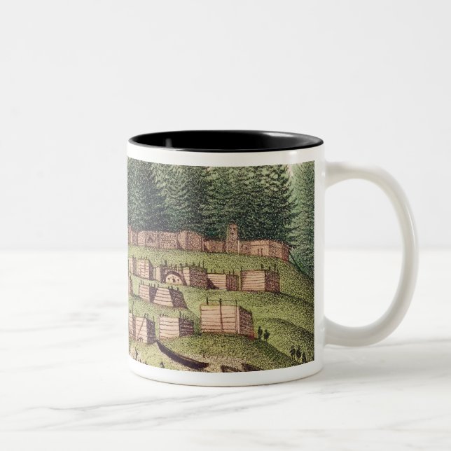 Caneca De Café Em Dois Tons Acampamento indiano na ilha de Quadra (Direita)
