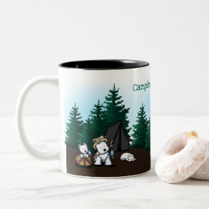 Caneca De Café Em Dois Tons Acampamento KiniArt Westie