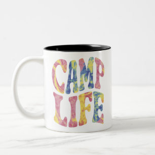 Caneca De Café Em Dois Tons Acampamento Meninas de Verão Vida de Acampamento T