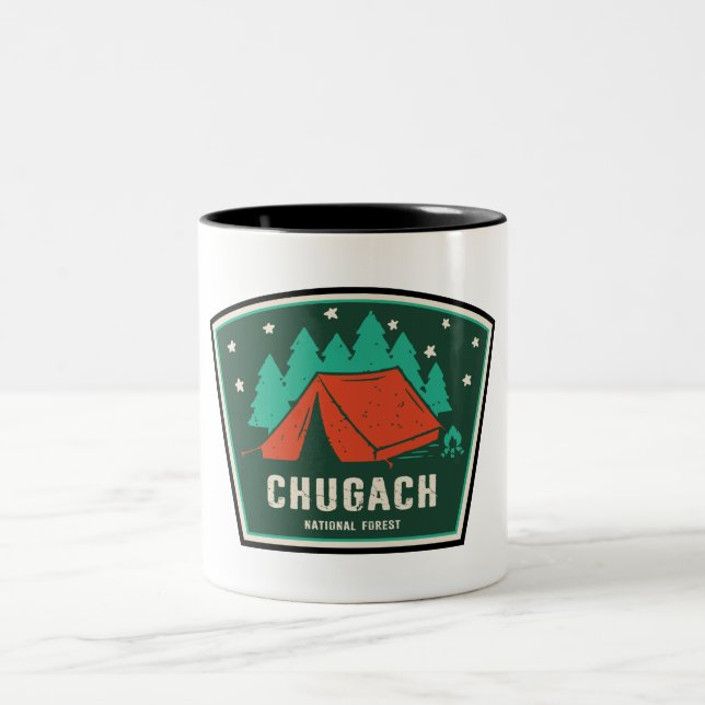 Caneca De Café Em Dois Tons Acampamento na Floresta Nacional Chugach (Centro)