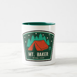 Caneca De Café Em Dois Tons Acampamento na Floresta Nacional de Mt. Baker