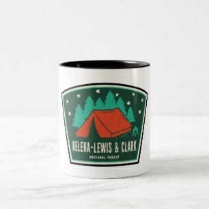 Caneca De Café Em Dois Tons Acampamento na Floresta Nacional Helena-Lewis e Cl
