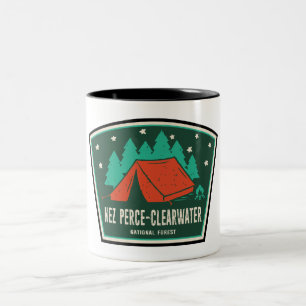Caneca De Café Em Dois Tons Acampamento na Floresta Nacional Nez Perce-Clearwa