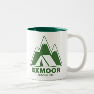 Caneca De Café Em Dois Tons Acampamento nas Exmoções do Parque Nacional