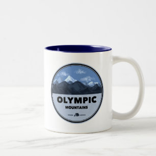 Caneca De Café Em Dois Tons Acampamento Washington, Montanhas olimpiadas