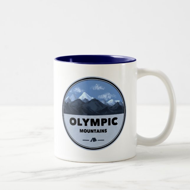 Caneca De Café Em Dois Tons Acampamento Washington, Montanhas olimpiadas (Direita)
