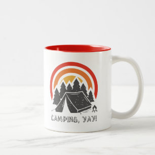 Caneca De Café Em Dois Tons Acampamento, Yay!