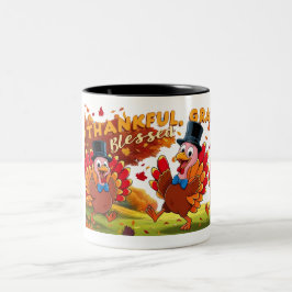 Caneca De Café Em Dois Tons Ação de Graças Com Citações De Gratidão