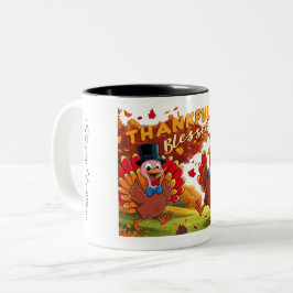 Caneca De Café Em Dois Tons Ação de Graças Com Citações De Gratidão