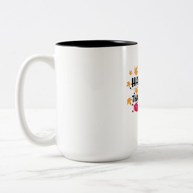 Caneca De Café Em Dois Tons Ação de Graças da Happ (Esquerda)