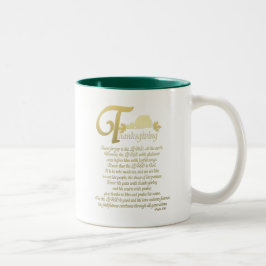 Caneca De Café Em Dois Tons Acção de graças - salmo 100