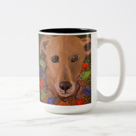 Caneca De Café Em Dois Tons Acenda o Feriado do Cachorro/Caneca de Natal